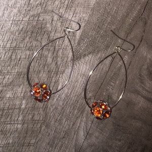 Oval Dangle Statement Earrings